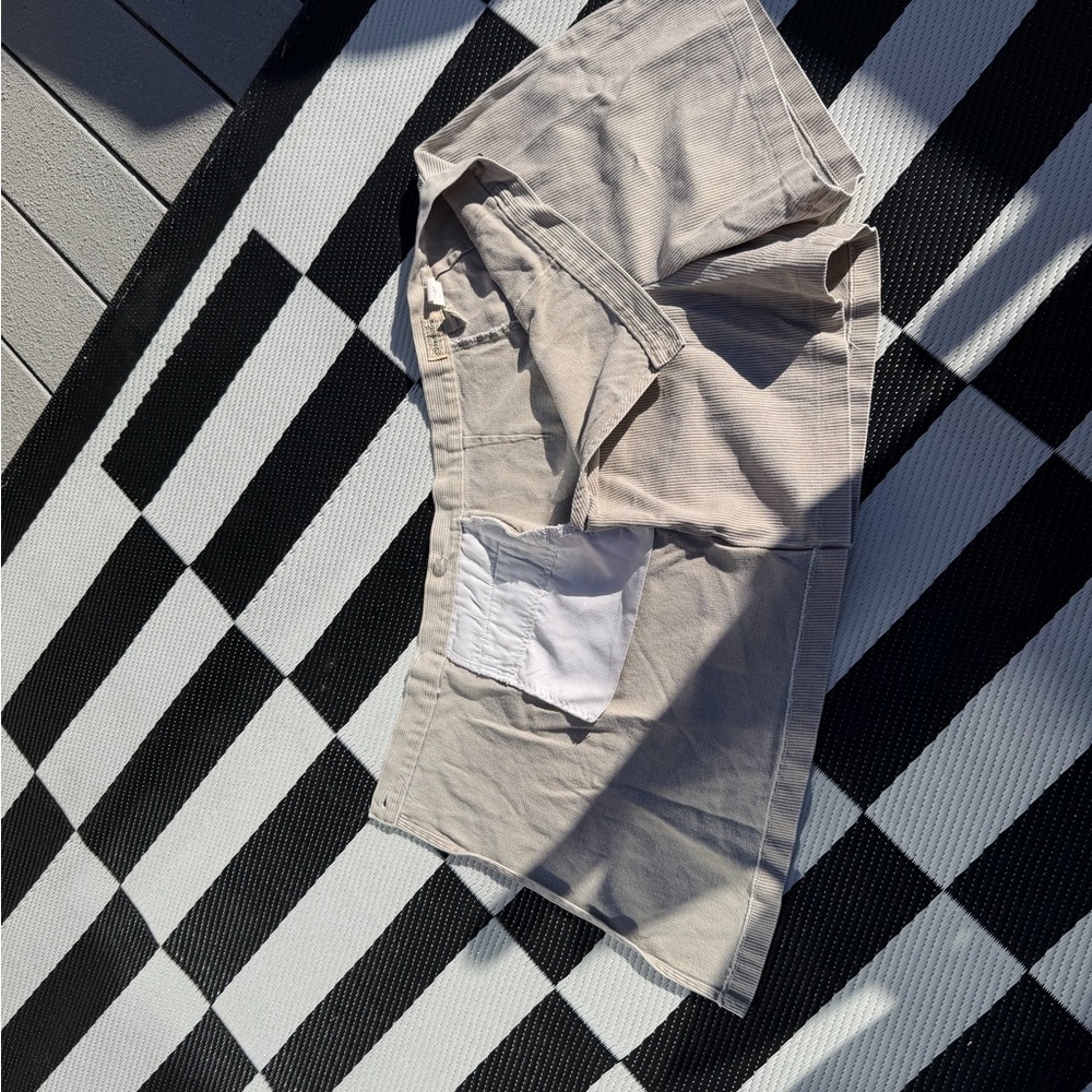 Beige Casual Skort with White Accents